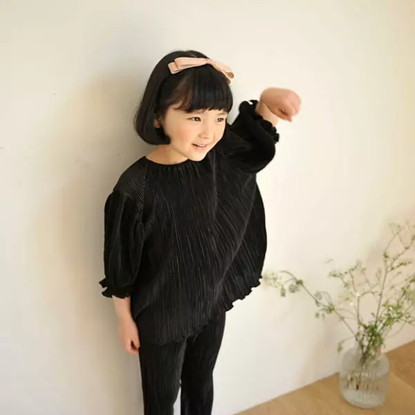 Momo Ann - Korean Children Fashion - #littlefashionista - Pleats Top Bottom Set - 6