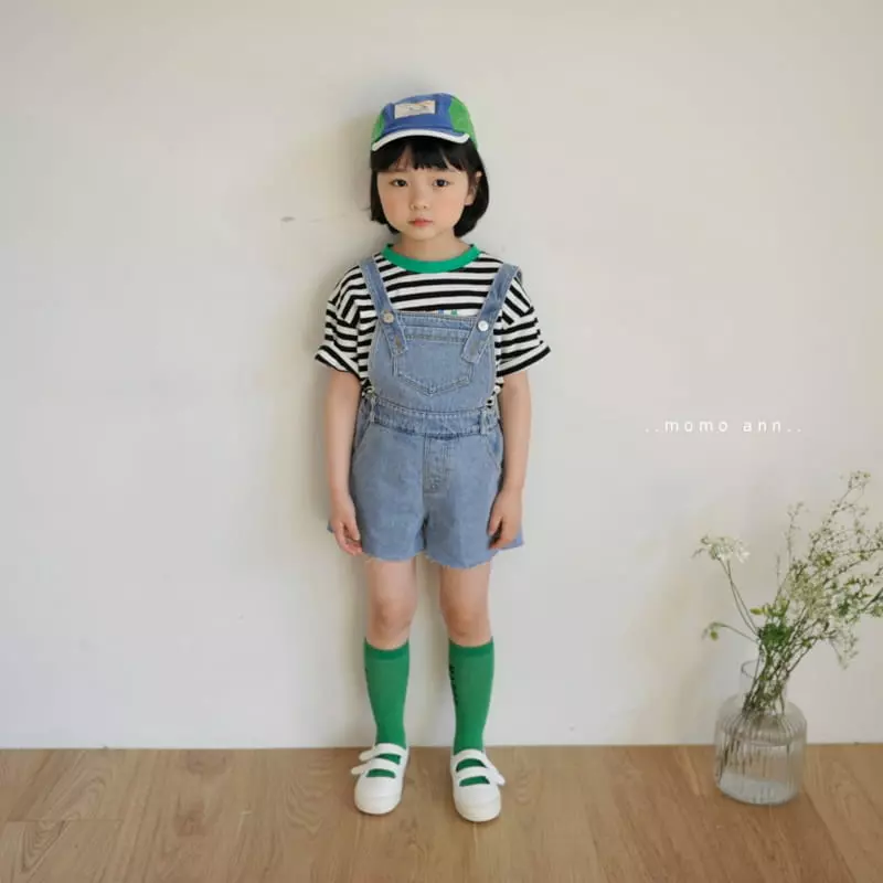 Momo Ann - Korean Children Fashion - #minifashionista - Denim Dungarees Pants - 6