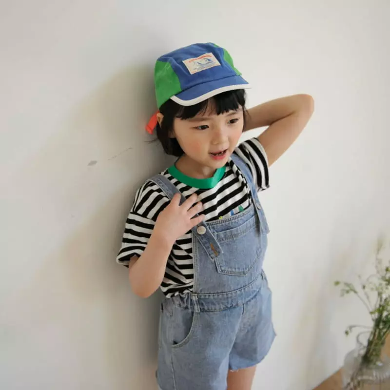Momo Ann - Korean Children Fashion - #prettylittlegirls - Denim Dungarees Pants - 7