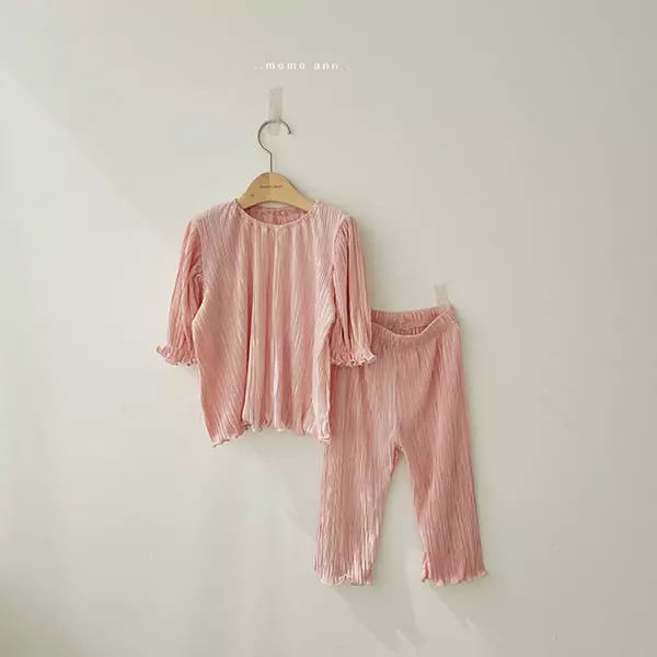 Momo Ann - Korean Children Fashion - #prettylittlegirls - Pleats Top Bottom Set - 9