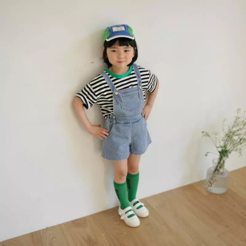 Momo Ann - Korean Children Fashion - #todddlerfashion - Denim Dungarees Pants - 8