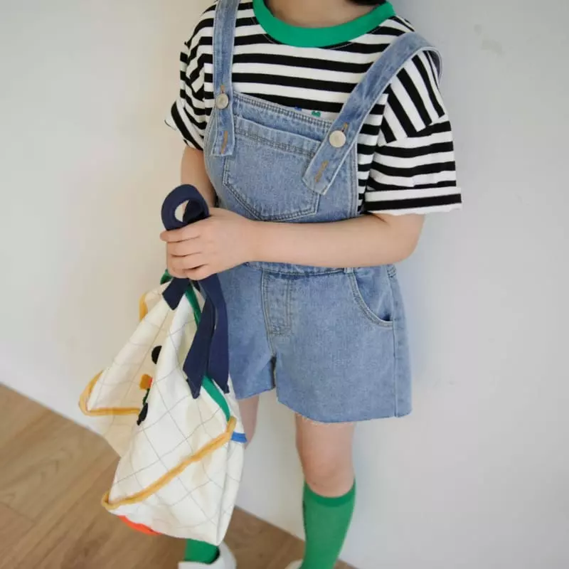 Momo Ann - Korean Children Fashion - #toddlerclothing - Denim Dungarees Pants - 9