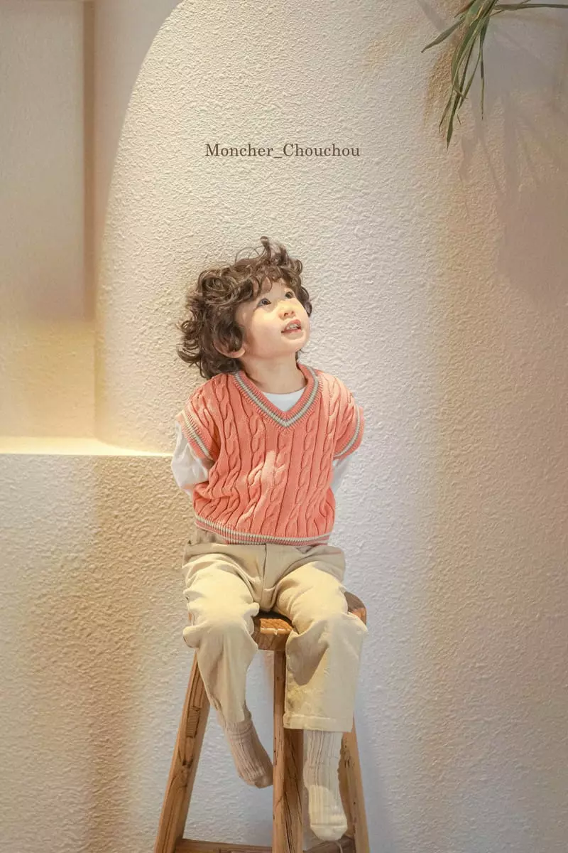 Moncher Chouchou - Korean Children Fashion - #Kfashion4kids - Stripes V Neck Vest - 8