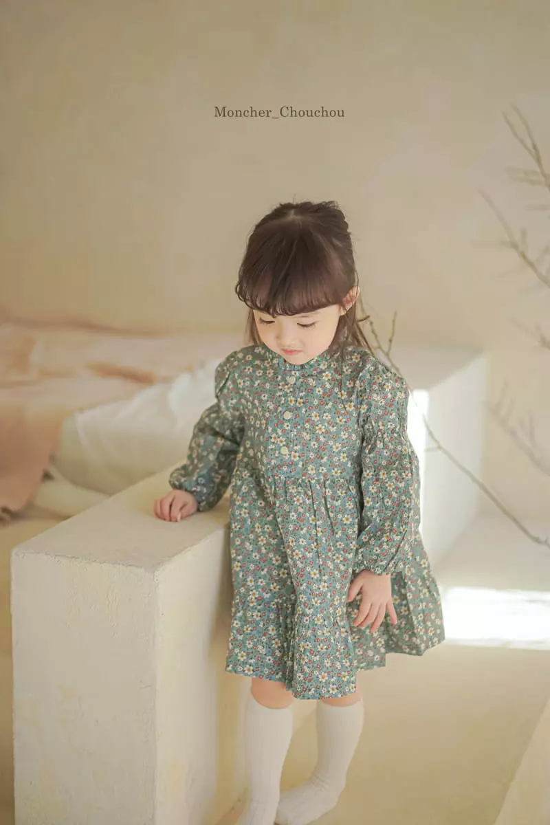 Moncher Chouchou - Korean Children Fashion - #childofig - Balloon Flower One-piece - 7