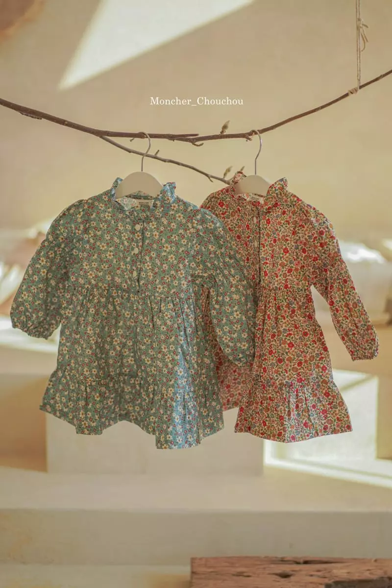 Moncher Chouchou - Korean Children Fashion - #childofig - Balloon Flower One-piece - 8