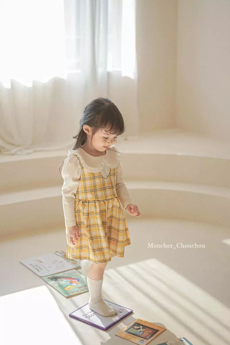 Moncher Chouchou - Korean Children Fashion - #childofig - Check Sleeveless One-piece - 6