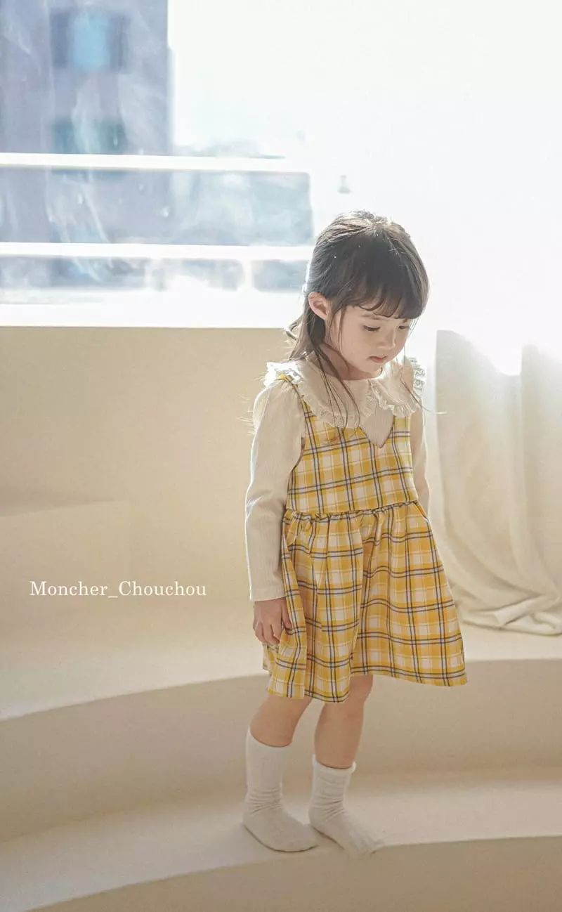 Moncher Chouchou - Korean Children Fashion - #childofig - Check Sleeveless One-piece - 7