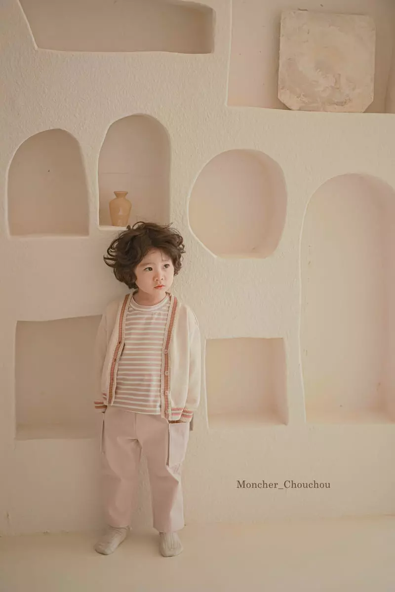 Moncher Chouchou - Korean Children Fashion - #childrensboutique - Stripes V Neck Cardigan - 2