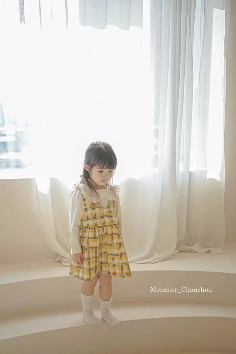 Moncher Chouchou - Korean Children Fashion - #childrensboutique - Check Sleeveless One-piece - 8