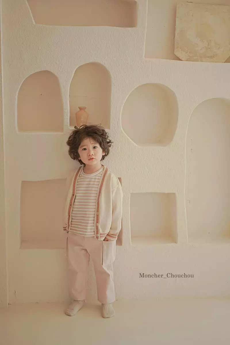 Moncher Chouchou - Korean Children Fashion - #designkidswear - Stripes V Neck Cardigan - 3