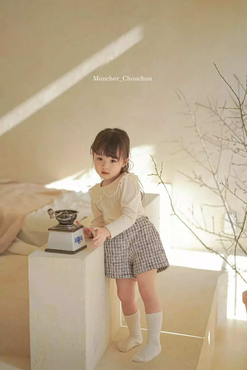 Moncher Chouchou - Korean Children Fashion - #kidsstore - Lace Collar Tee - 5