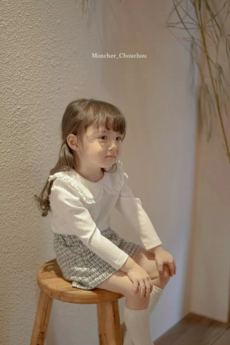 Moncher Chouchou - Korean Children Fashion - #littlefashionista - Lace Collar Tee - 8