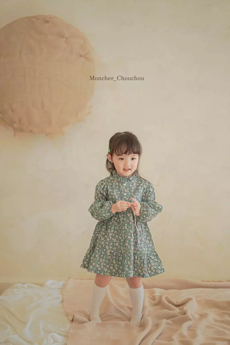 Moncher Chouchou - Korean Children Fashion - #littlefashionista - Balloon Flower One-piece - 3