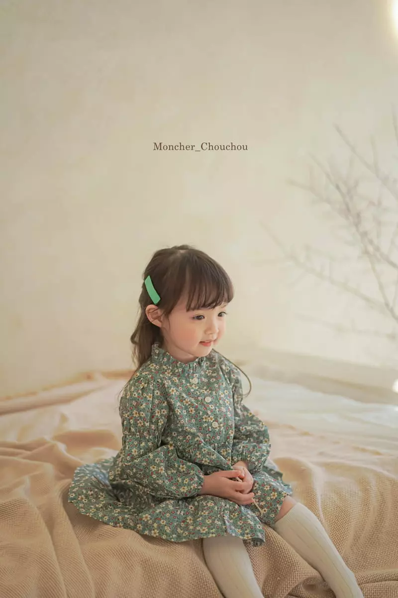 Moncher Chouchou - Korean Children Fashion - #littlefashionista - Balloon Flower One-piece - 4