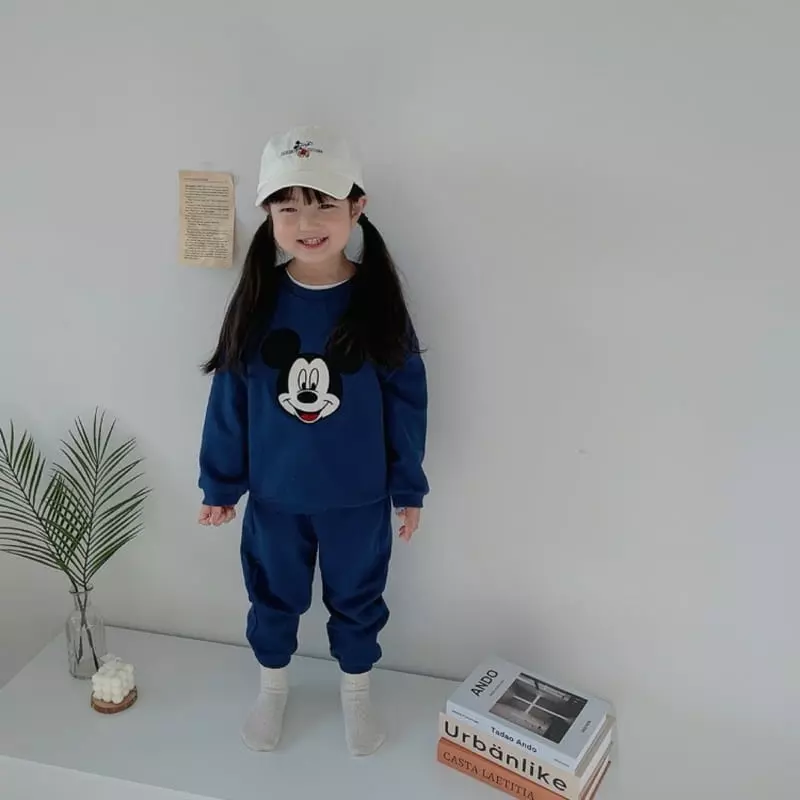 Moran - Korean Children Fashion - #magicofchildhood - Big Face Mickey Top Bottom Set - 7