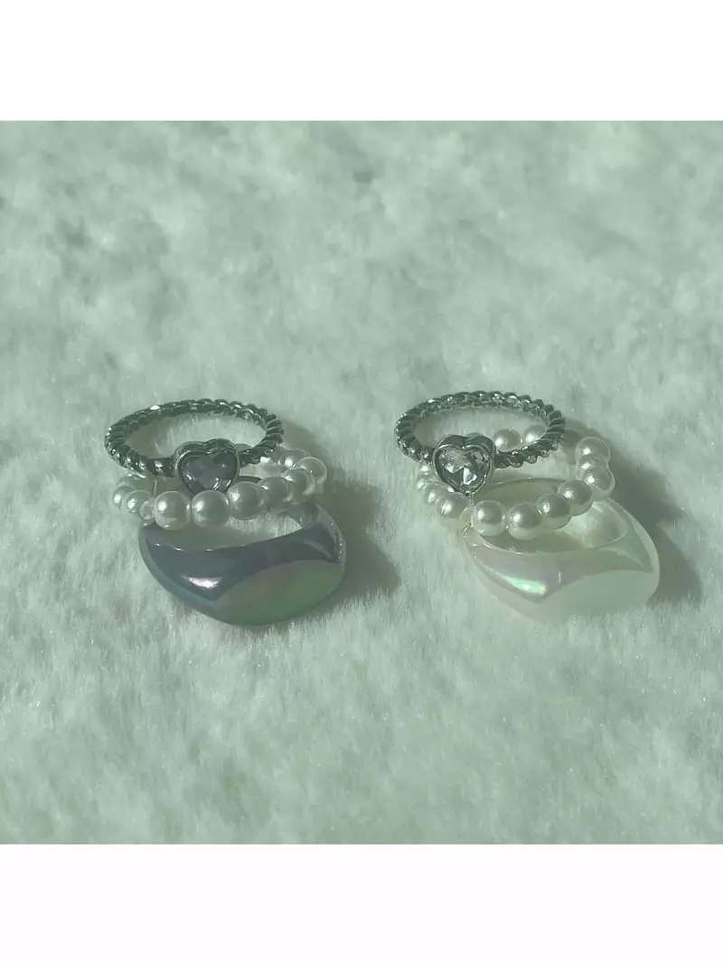 Muse - Korean Women Fashion - #shopsmall - Ring [set of 3] - 2