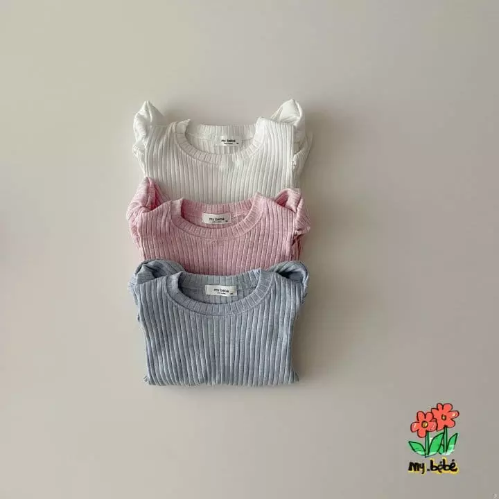 My Bebe - Korean Children Fashion - #kidzfashiontrend - Rib Puff Tee - 4