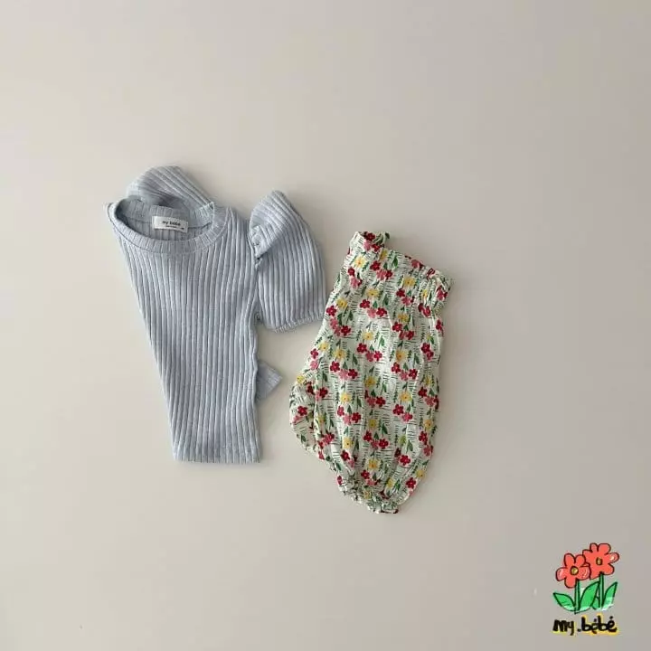 My Bebe - Korean Children Fashion - #childofig - Rib Puff Tee - 9