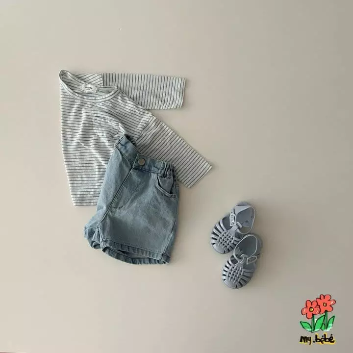 My Bebe - Korean Children Fashion - #childofig - Denim shorts - 7