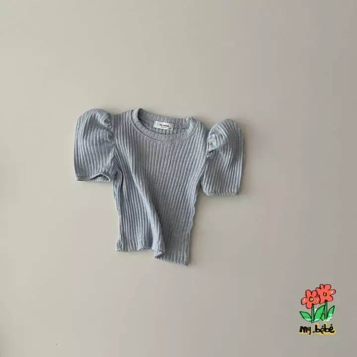My Bebe - Korean Children Fashion - #designkidswear - Rib Puff Tee - 12