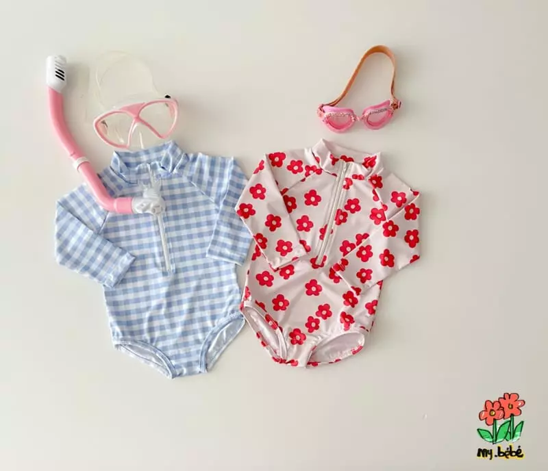 My Bebe - Korean Children Fashion - #littlefashionista - Zipper Rash Guard with Hat - 6