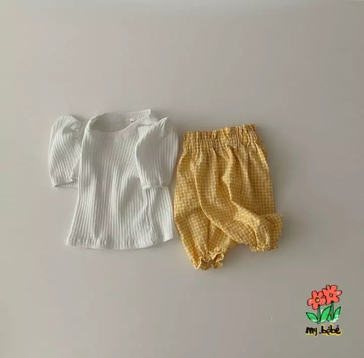 My Bebe - Korean Children Fashion - #magicofchildhood - Rib Puff Tee - 6