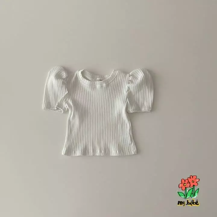 My Bebe - Korean Children Fashion - #minifashionista - Rib Puff Tee - 7