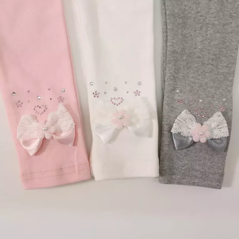 New-Pierrot - Korean Children Fashion - #Kfashion4kids - Ribbon Flower Leggings - 8