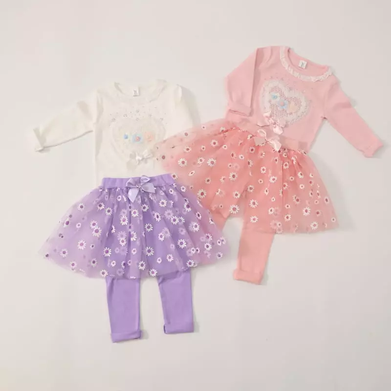 New-Pierrot - Korean Children Fashion - #Kfashion4kids - Daisy Flower Skirt Leggings - 6