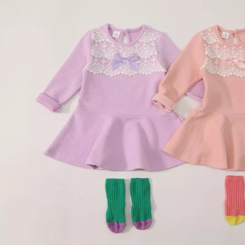 New-Pierrot - Korean Children Fashion - #Kfashion4kids - Lace Flare One-piece - 3