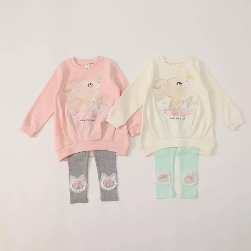 New-Pierrot - Korean Children Fashion - #childofig - Flower Rabbit Long Tee