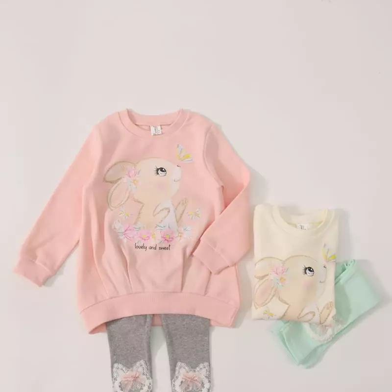 New-Pierrot - Korean Children Fashion - #childrensboutique - Flower Rabbit Long Tee - 4