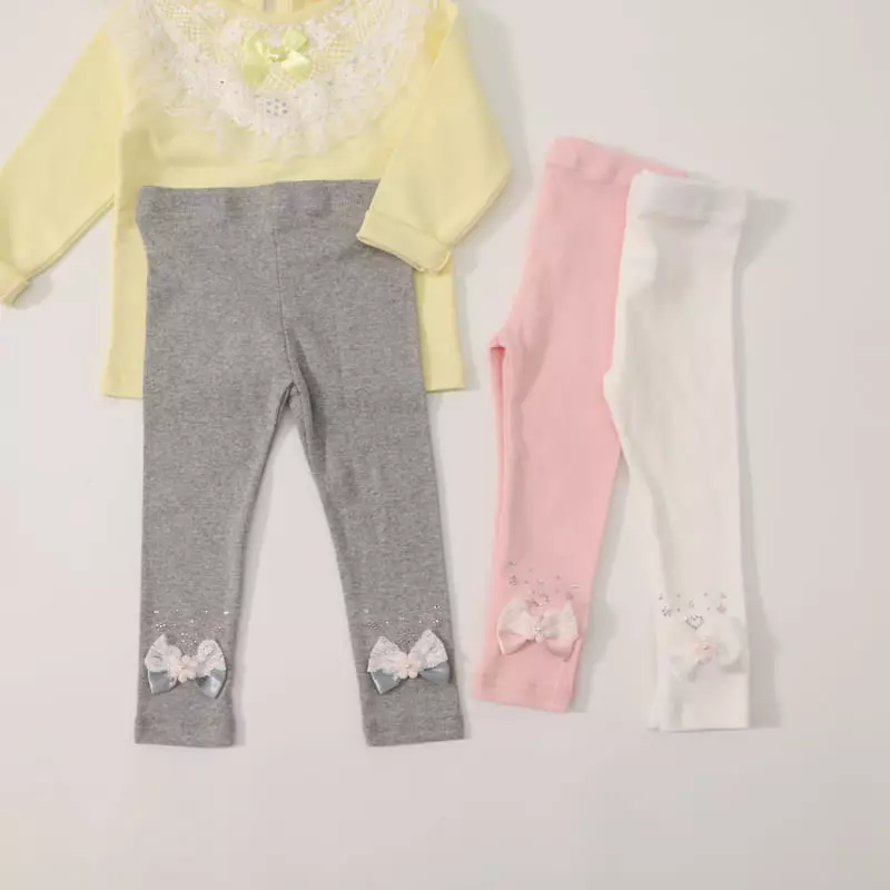 New-Pierrot - Korean Children Fashion - #designkidswear - Ribbon Flower Leggings - 2