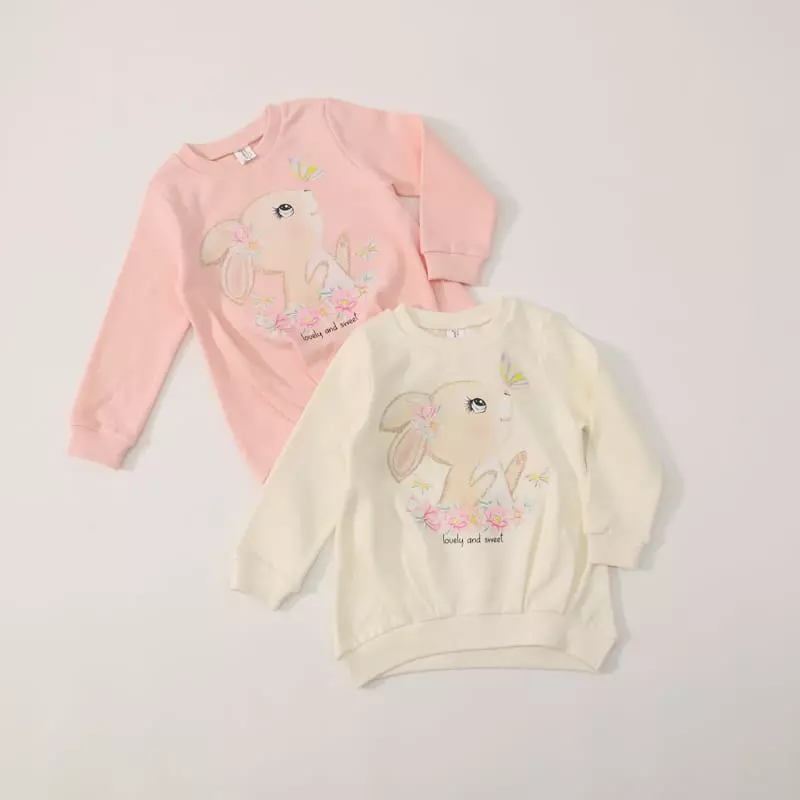 New-Pierrot - Korean Children Fashion - #fashionkids - Flower Rabbit Long Tee - 6