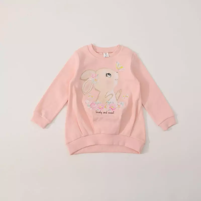 New-Pierrot - Korean Children Fashion - #kidsshorts - Flower Rabbit Long Tee - 7
