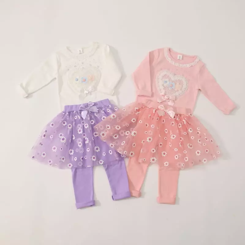 New-Pierrot - Korean Children Fashion - #kidsshorts - Daisy Flower Skirt Leggings - 3