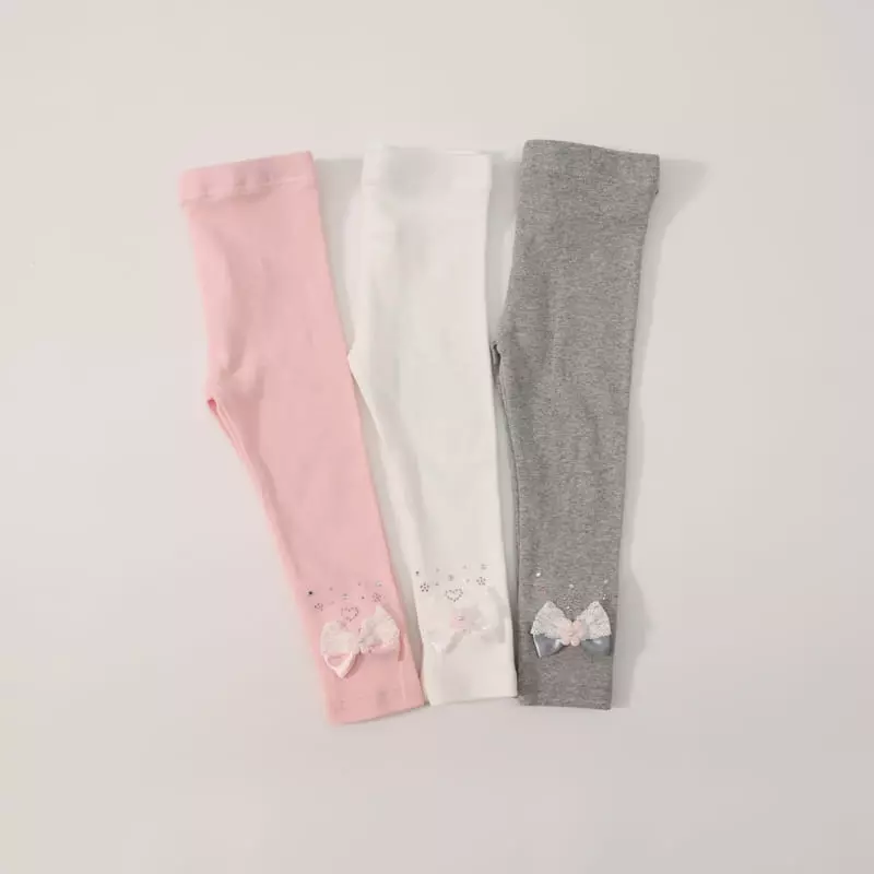 New-Pierrot - Korean Children Fashion - #kidzfashiontrend - Ribbon Flower Leggings - 7