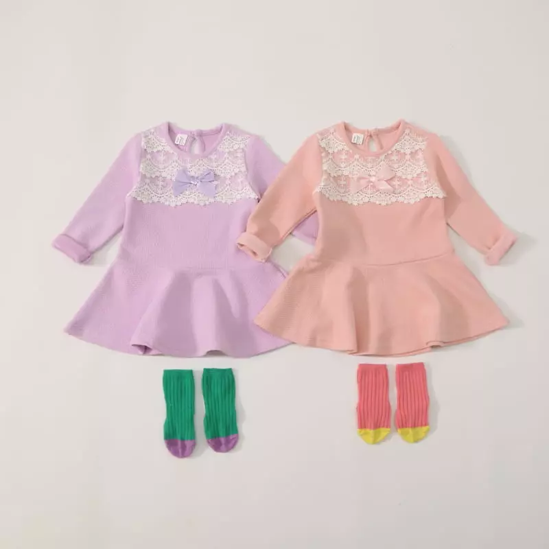 New-Pierrot - Korean Children Fashion - #kidzfashiontrend - Lace Flare One-piece - 2