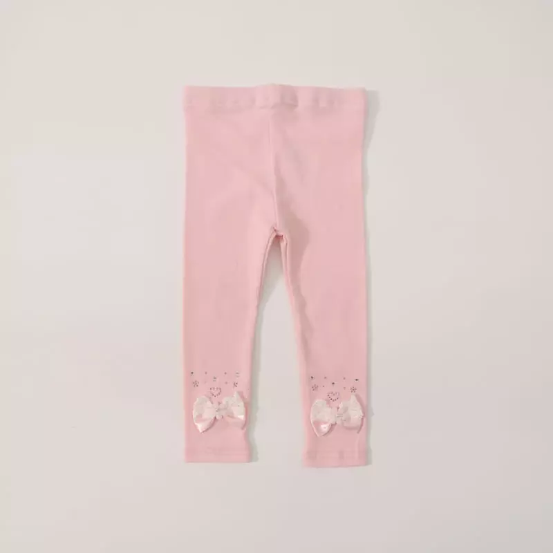 New-Pierrot - Korean Children Fashion - #littlefashionista - Ribbon Flower Leggings - 9