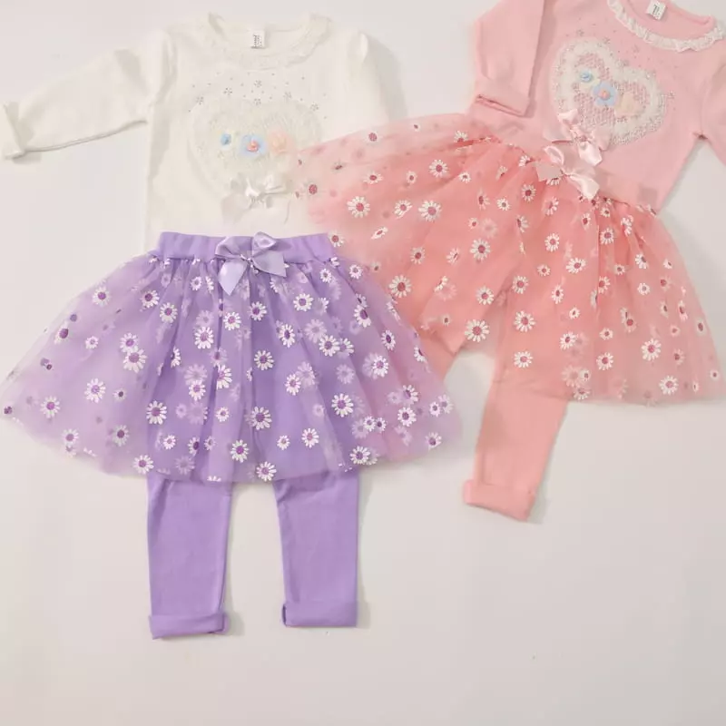 New-Pierrot - Korean Children Fashion - #littlefashionista - Daisy Flower Skirt Leggings - 7