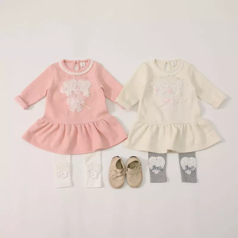 New-Pierrot - Korean Children Fashion - #littlefashionista - Flower One-piece