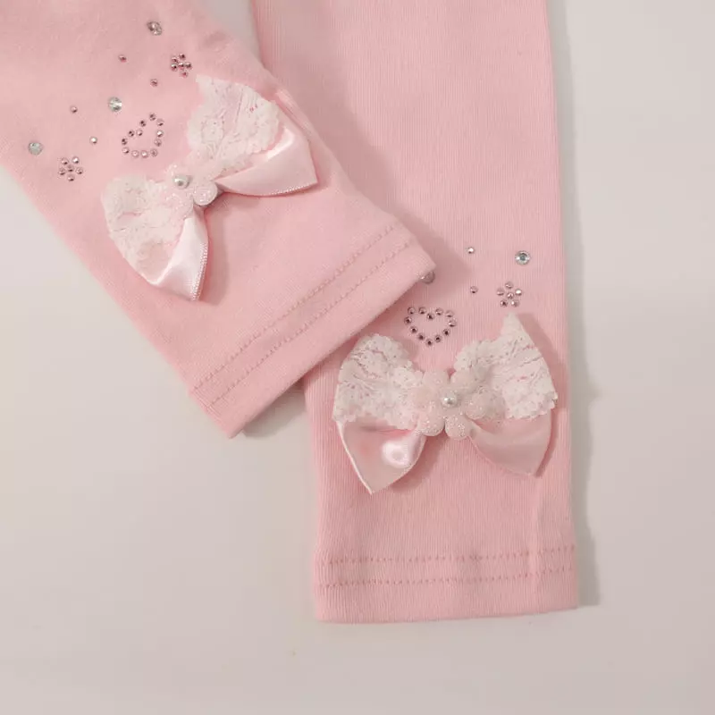 New-Pierrot - Korean Children Fashion - #magicofchildhood - Ribbon Flower Leggings - 10