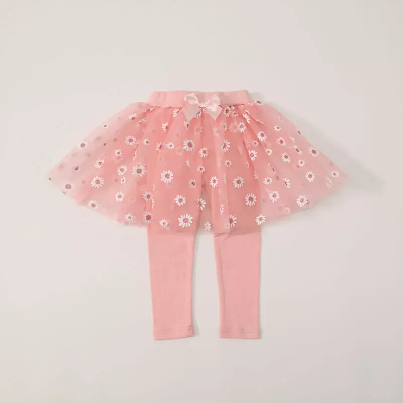 New-Pierrot - Korean Children Fashion - #magicofchildhood - Daisy Flower Skirt Leggings - 8
