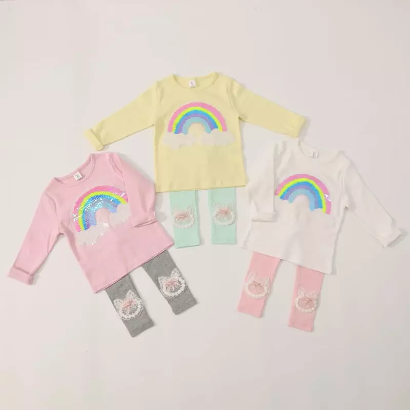 New-Pierrot - Korean Children Fashion - #minifashionista - Rainbow Tee