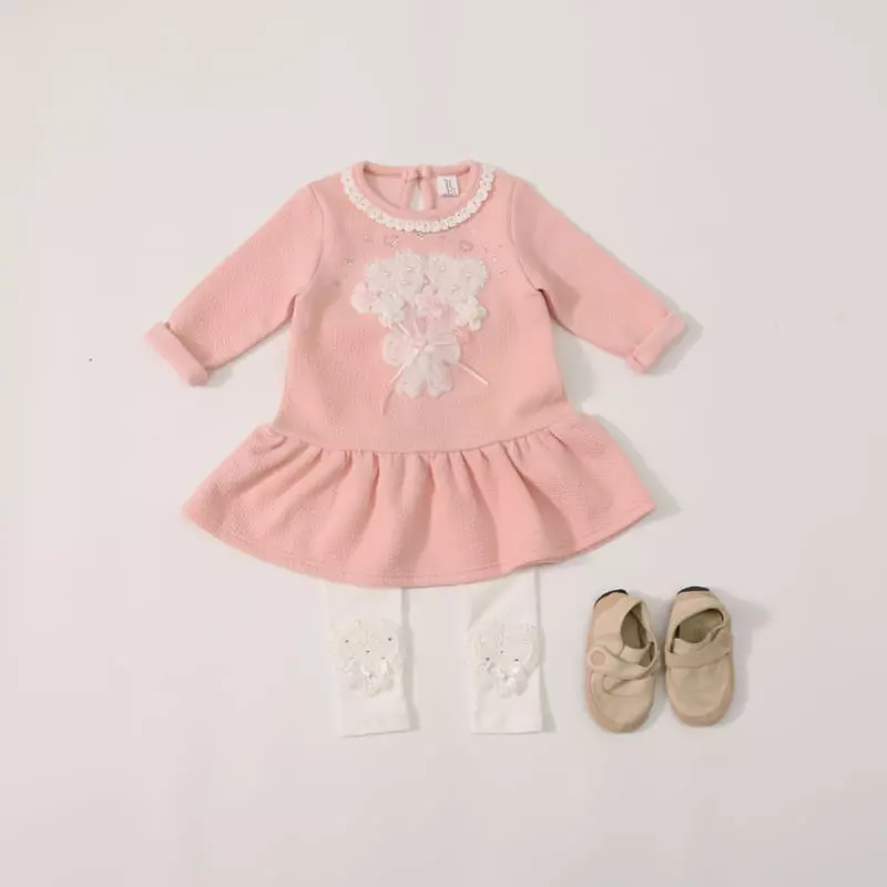 New-Pierrot - Korean Children Fashion - #minifashionista - Flower One-piece - 3