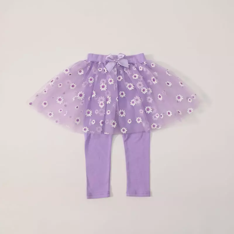 New-Pierrot - Korean Children Fashion - #todddlerfashion - Daisy Flower Skirt Leggings - 11