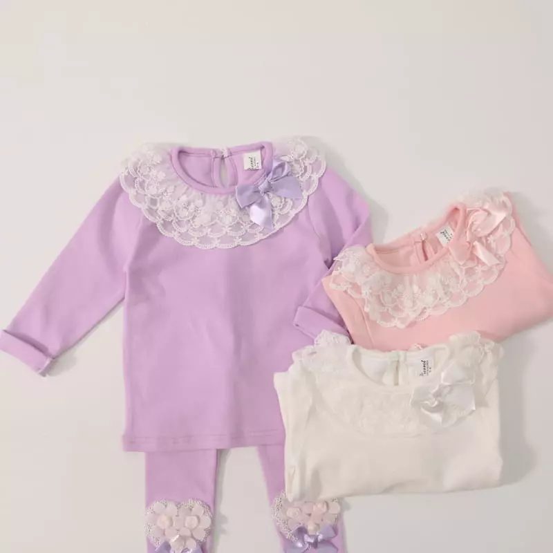 New-Pierrot - Korean Children Fashion - #toddlerclothing - Lace Tee - 2