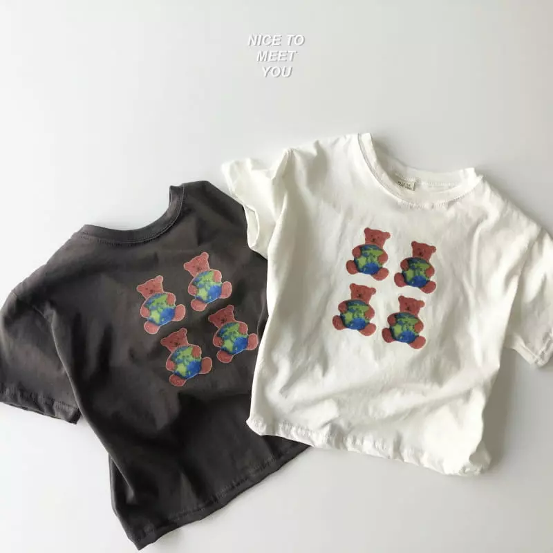 Nice To Meet You - Korean Children Fashion - #childofig - Space Bear Tee