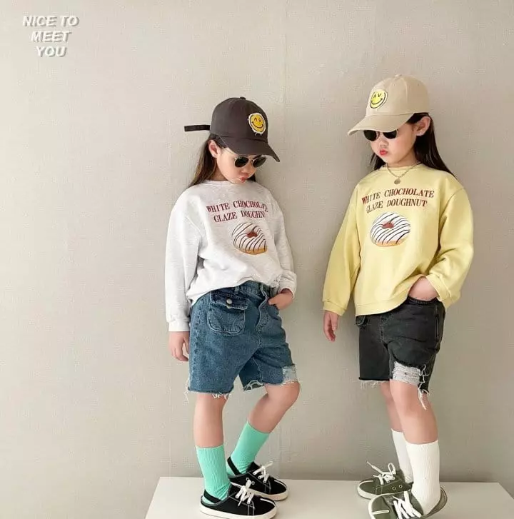 Nice To Meet You - Korean Children Fashion - #childofig - Donut Sweatshirt with Mom