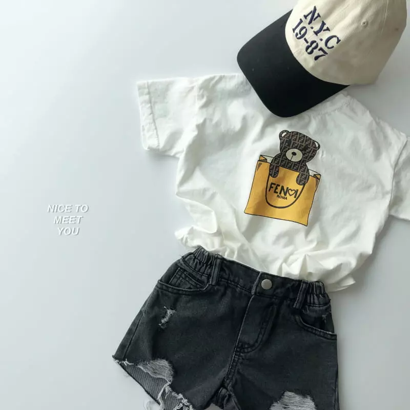 Nice To Meet You - Korean Children Fashion - #childrensboutique - Fancy Bear Tee - 10